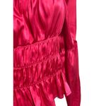 Forever 21  Hot Pink Ruched Peasant Blouse M Coquette Milkmaid Boho Romantic NWT Photo 2