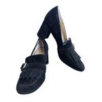 Vince Camuto Black Giuliann Suede Buckle Detail Mid Block Heel Pumps Size 9/39 Photo 0