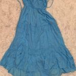 Free People NEW  Taking Sides Tiered Cotton Maxi splash Blue Dress sz M Photo 0
