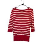 White House | Black Market WHBM Red White Striped Cotton Blend Scoop Neck Sweater Women Sz S Photo 1
