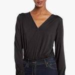 Lysse Bianca Jersey Knit Long Sleeve Wrap V Photo 0