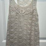 White Lace Tank Top Large WR L Racerback Shirt Blouse Photo 0