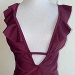 Shely‎ women’s medium one piece ruffle swimsuit Red Photo 2