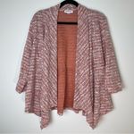 Westport | Orange & Cream Tweed-Look Open-Front Cardigan | Large Photo 0