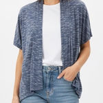 B Collection by Bobéau Blue Short Sleeve Open Front Cardigan Sweater Size S Photo 0