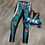 PINK - Victoria's Secret PINK Victoria’s Secret Vibrant Tropical Print Leggings and sport bra 🤍 Photo 6