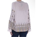 Free People  Women's Medallion Printed V-Neck Top Size M Purple Photo 1