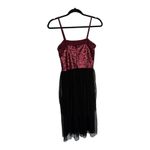 Dress the Population  Kady Merlot Sequined Black Tiered Tulle Dress Size XS New Photo 1