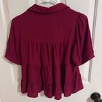 Trixxi Francesca’s Maroon Button Up Top Photo 1