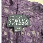 Alex Evenings Lace Jacket Women's Plus 20W Purple 3/4 Sleeves Sequin Scalloped Photo 6