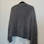 Banana Republic  100% Merino Wool Stich Mock Neck Sweater (Sz S) Gray Bell Sleeve Photo 7