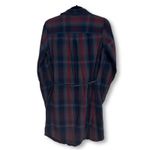 Eddie Bauer Womens Flannel Shirt Dress Belted Plaid Long Sleeve Blue Red Size 10 Photo 1