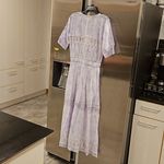 Love Shack Fancy ๐๐ Beth Midi Dress ~ Violet Splash Hand Dye XS NWT Photo 9