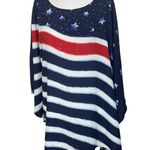 Quacker Factory Scarf Top Womens 2X Caftan Poncho Patriotic Flag Americana QVC Red Photo 1