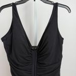 Profile by Gottex Black One Piece Swimsuit Ruched Jewel Detail Size 14 Photo 1