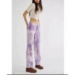 Free People We the Tie Dye Purple Baggy Wide Leg Corduroy Pant Moonlit Orchid 26 Photo 1
