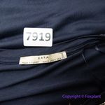 ZARA short sleeve top with metal fringes around neckline navy blue, size S Photo 10