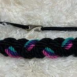 Rad Vintage 80’s Black , Pink And Teal Woven Belt 32 Photo 0