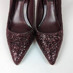 White House | Black Market WHBM Glitter Pumps Burgundy Size 5.5 Photo 1