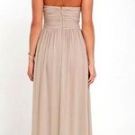 Lulu's Sz XL Maxi Dress Moonlight Serenade Strapless Peach Blush Chiffon Evening Pink Photo 1