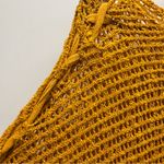 Dreamers  Sweater Yellow  Gold Laced Sleeve Boho Oversized Crocheted Womens Small Photo 5