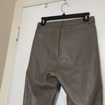 ZARA  Faux Leather Taupe Brown High rise ankle zip pants size Medium Photo 6