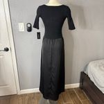 Taylor Knit Top Satin Skirt Maxi Dress, Black, Extra Small Black Size XS Photo 1