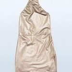 SheIn NWOT  Asymmetrical PU leather Mini Dress in Cream, Size XS Photo 0