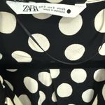 ZARA  Mini Wrap Shirt Dress Black and White Polka Dot Collared V-Neck Small Photo 7