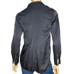 CP Shades Womens Size XS Black Cotton Silk Pin Tuck Front Back Button Down Shirt Photo 3