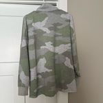Aerie  Camouflage Half-Zip Sweatshirt in Green and Gray Photo 3