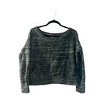 Free People  Falling Star Wool Blend Cropped Crew Neck Gray Sweater Sz M Photo 1