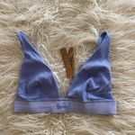 SKIMS  Cotton Rib Plunge Bralette Blue Violet Size Small Photo 1