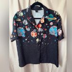 SheIn LUNE Planet Print Button Front Shirt Size Large Photo 5
