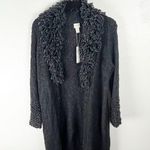 Chico's CHICO’S Heather Gray Drama Fringe Dina Wool Blend Longline Cardigan, Size Large Photo 0