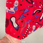 Anthropologie  Maeve Rory Tie-Neck Blouse Heels Print 3/4 Sleeves Button Up‎ 16W Photo 9