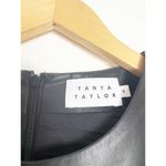 Tanya Taylor Antonella Mini Dress Size 6 Black Pleather Puff Sleeve Cocktail Photo 4