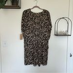 Halogen NWT  Tan Animal Print Leopard Short Sleeve V Neck Romper Size XL Photo 1