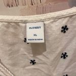 Old Navy White and Navy Embroidered Blouse Photo 2
