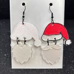 🎅✨ Santa Claus Dangle Earrings | Black Tone Accents 🖤 Red Photo 3