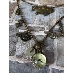 Vintage 30" brass double chain necklace, featuring a unique Zeppelin & Watch Gold Photo 4