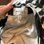 Milly  Melina Pleater Midi Dress Black & White High‎ Neck Structured Size 10 Photo 8