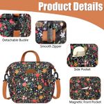 Insulated Lunch Bag for Women Men- Leak-Proof Large Capacity Lunch Box for Adult with Adjustable Shoulder Strap Side Pockets- Lunch Cooler Bag - for Trip, Picnic, Work, Colorful Floral Photo 3