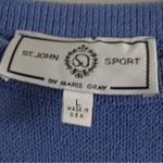 St. John Sport Knit Blue Tank Top with Scarf/Collar Size L Photo 3