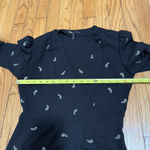 Maje  Black Rhinestone Paisley Draped Long Sleeve Mini Dress Size 38 Photo 9