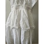 Forever 21 Large White Eyelet Ruffle Sleeve Midi Dress Large Bubble Dot Tiered Photo 9