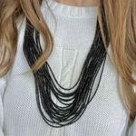 NWT Black Seed Bead Multi Strand Necklace “Thalia” Dark Gold Old Stock Ebony Photo 0