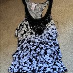 Candie's Black and white candie’s tank top, never worn. NWOT. Floral lace pattern Photo 1