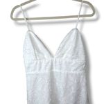 Lulus NWOT Mindful Muse White Woven Floral Burnout Skater Mini Dress Medium Photo 4