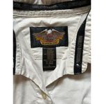 Harley Davidson Off White, Beige Embroidered Women's‎ Cotton Jacket Large Tan Photo 3